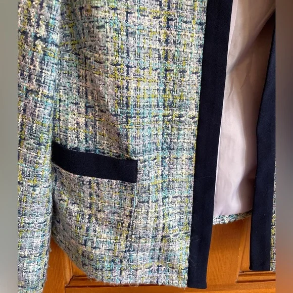 Positive Attitude Women’s Multicolor Tweed Lined Blazer. Size 4P - Picture 3 of 5